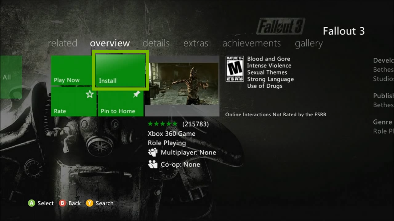 Install button. Screenshot.