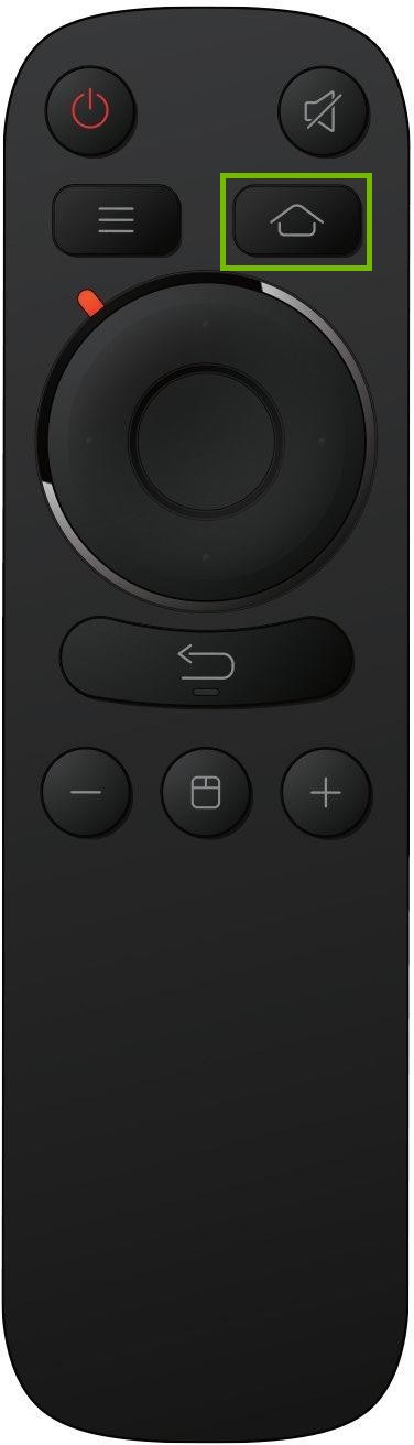 remote with home button highlighted
