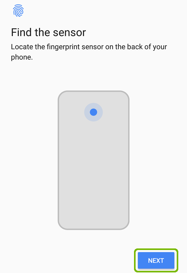 Find the sensor with Next highlighted.