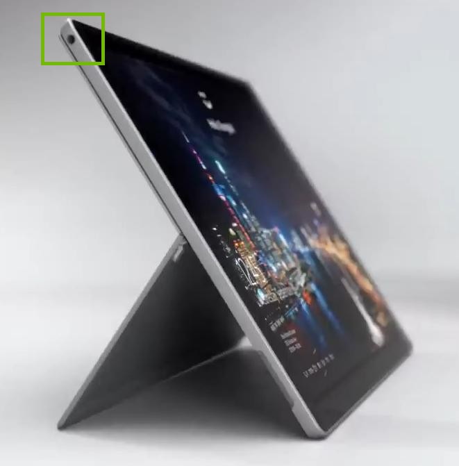 surface pro left edge, indicating audio mini-jack