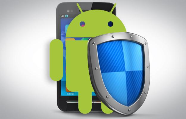 The android mascot holding a shield