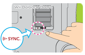 Wii balance board sync button