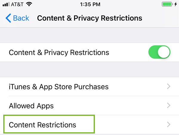 Content restrictions