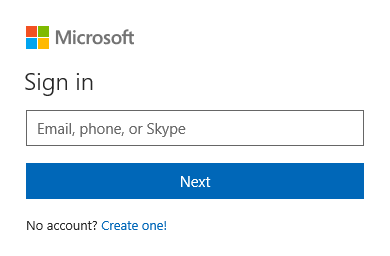 Microsoft Sign In.