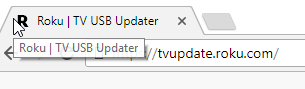 Browser address bar with Roku URL.