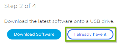 Dialogue window with I already have it highlighted.