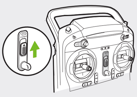 Diagram showing the on button
