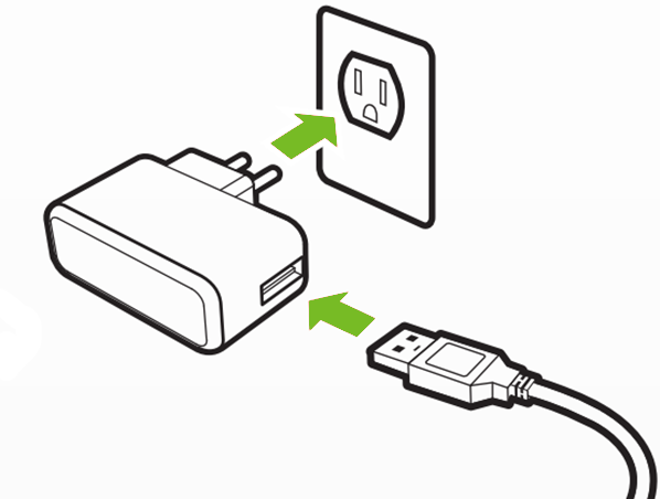 Plugging in the USB charger