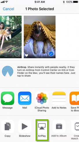 iOS airplay icon selected