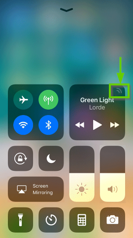 iOS control panel