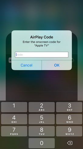 iOS device asking for the airplay code