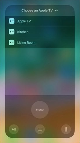 iOS device showing other devices to choose from