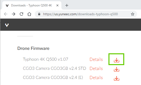 Download icon for the drone