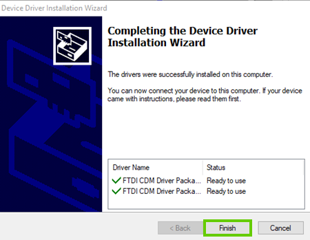 Driver installed