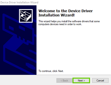 Installer begins with next