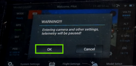 Confirmation to enter the menu