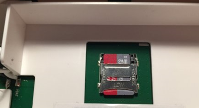 The SD card installed