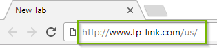 Web browser address bar, showing URL to tp-link website. Screenshot.