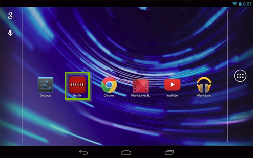 Android home screen highlighting the Netflix app.