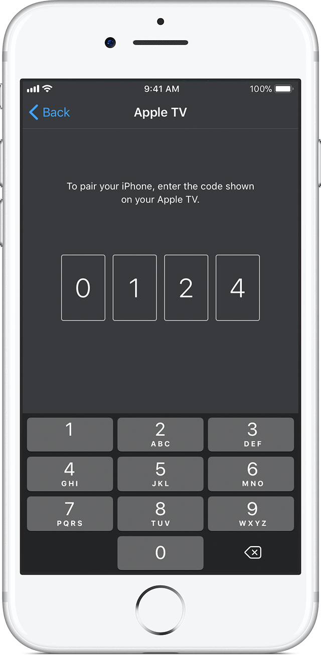 Apple TV app with PIN Code Entry