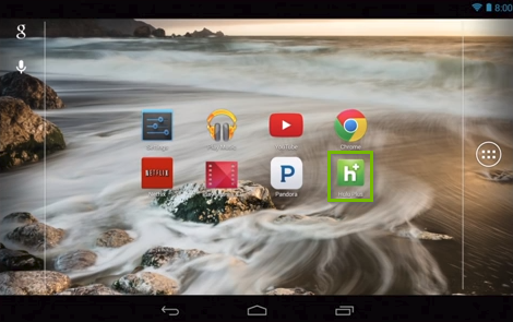 Android home screen highlighting the Hulu app.
