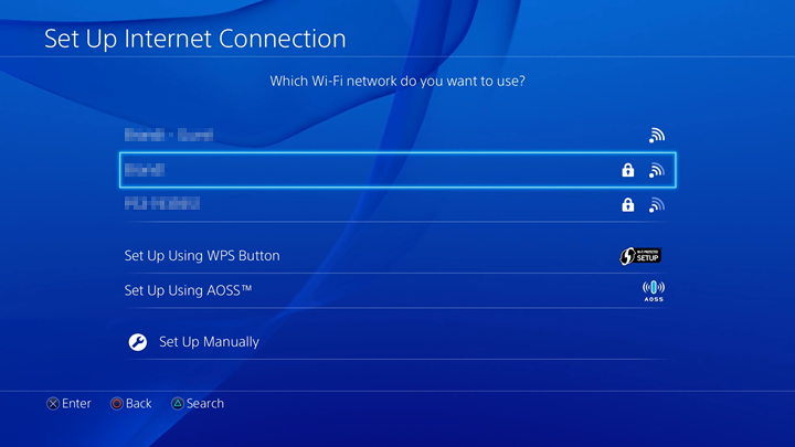 list of wifi networks with one of the example networks selected