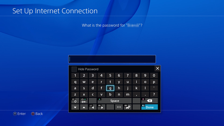 page asking for Wi-Fi password and shows virtual keyboard