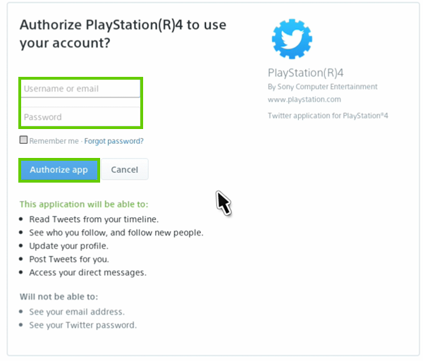 Authorizing the twitter app
