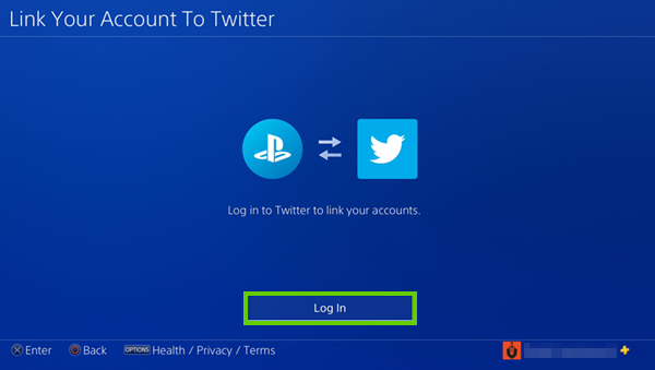 Logging into twitter