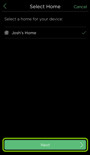 Next button highlighted in HomeKit setup of ecobee app.