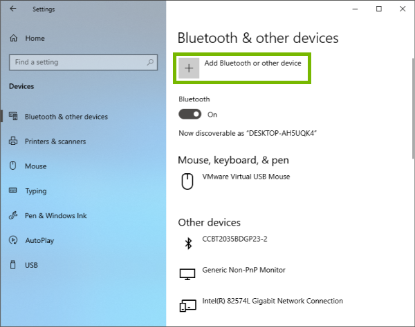 Add Bluetooth or other device highlighted