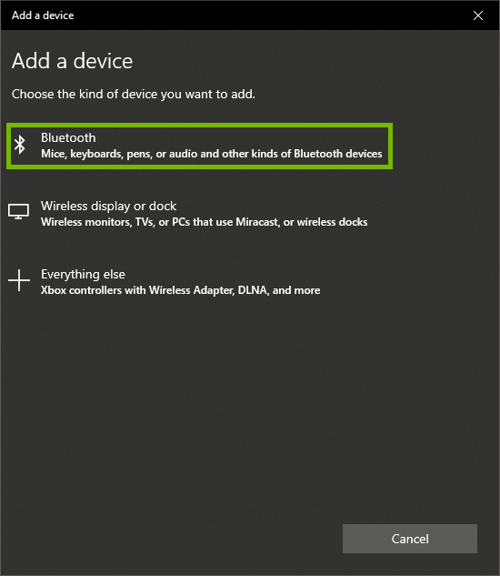 Bluetooth highlighted