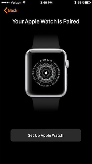 Paired apple watch