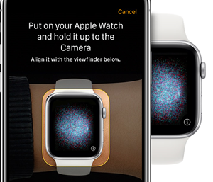 Holding the phone above your watch