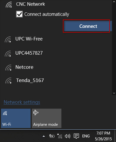 Windows 10 connecting to a network