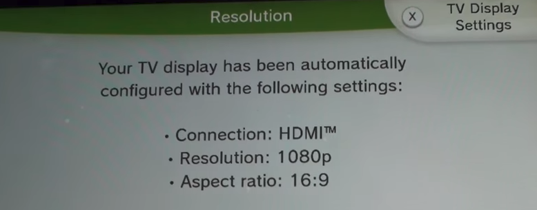 Wii u TV Display settings button