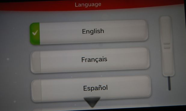Wii u setup with language selection