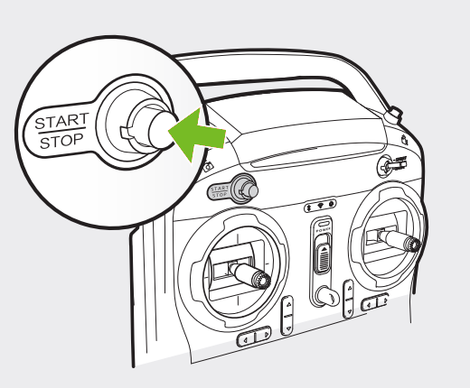 Starting the motor with the button