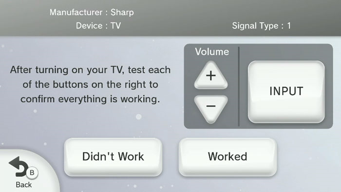 Wii u tv remote test settings