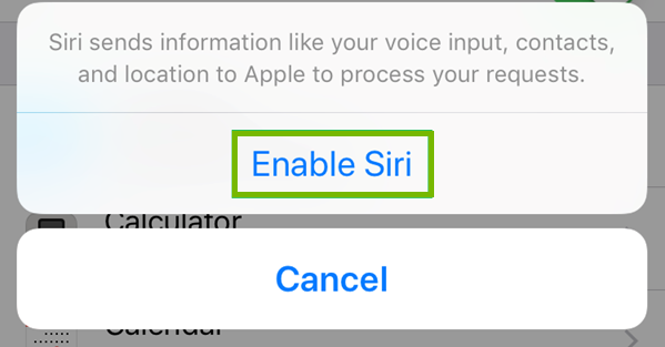 Enabling Siri