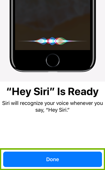 Hey siri is ready and setup