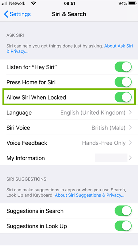 Allowing Siri on the lockscreen