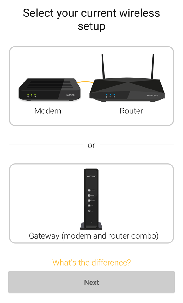 Current setup selection.