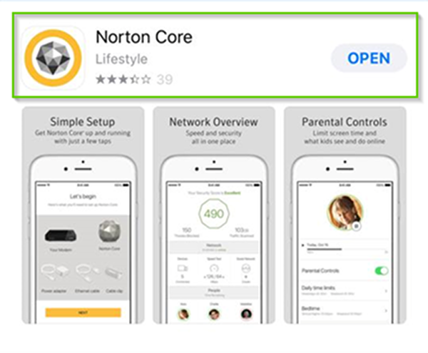 iOS app store Norton Core ad