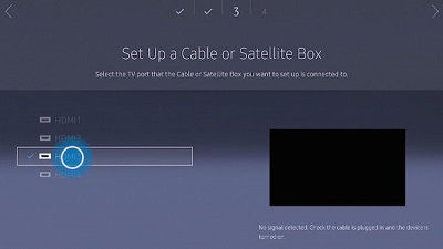 Samsung tv setup a cable or satellite box