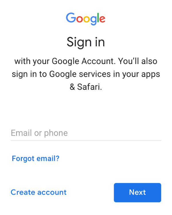 Google sign in prompt in when enabling the assistant in app.