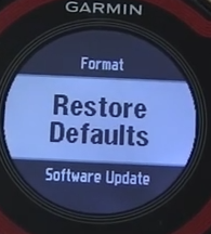 Garmin forerunner restore to defaults