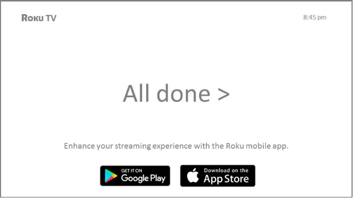 Guided Setup finish screen