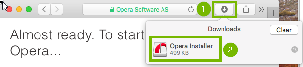 Downloads with Opera Installer highlighted. Screenshot