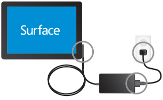 diagram of connecting tablet to power